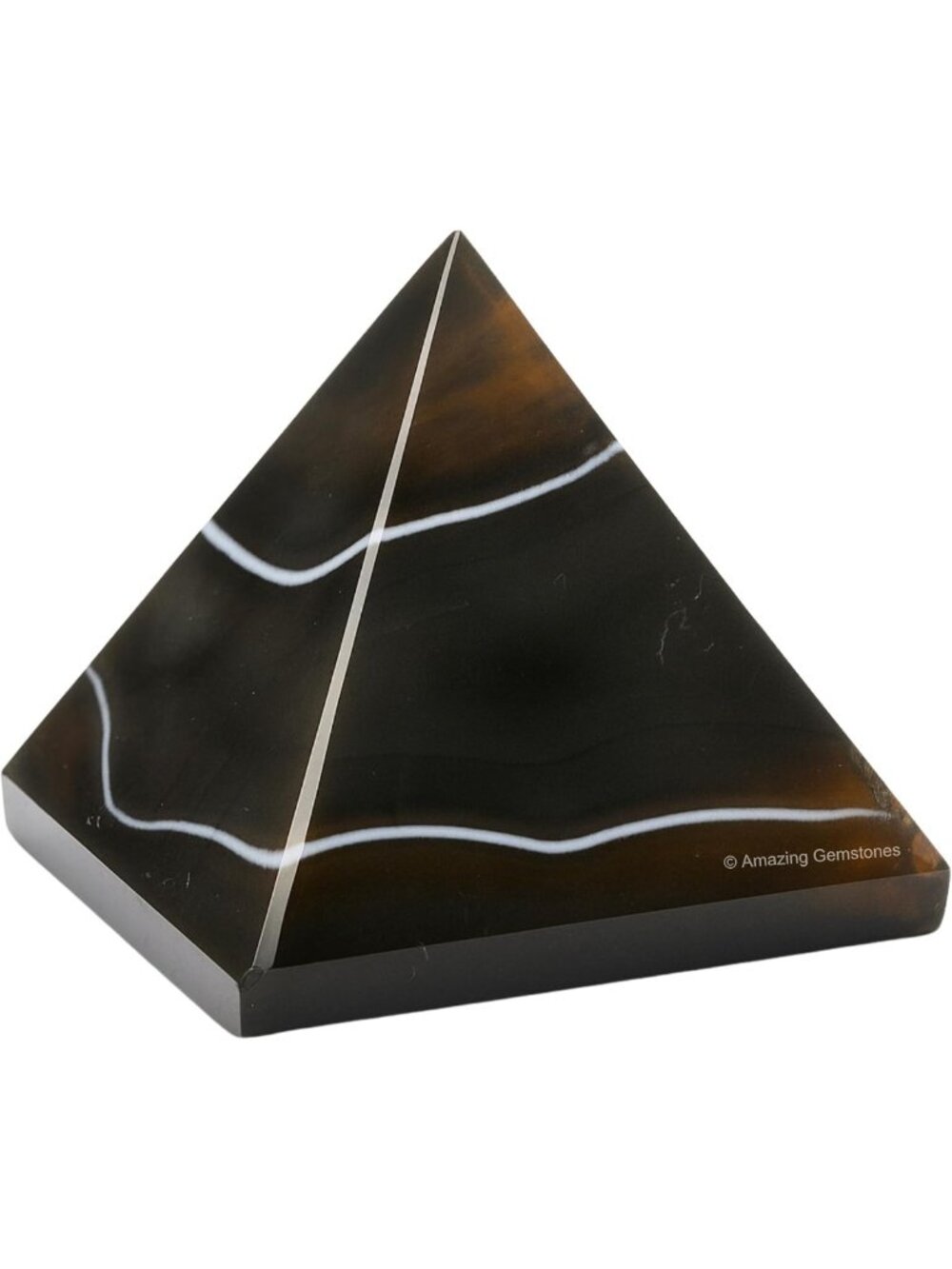 Natural Black Onyx Pyramid Crystal - 2" Healing Stone for Meditation & Reiki